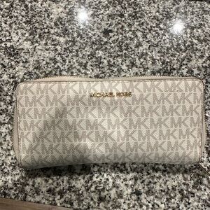 Michael Kors Cream Monogram Wristlet